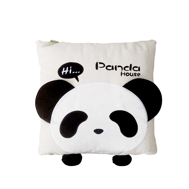 熊猫屋可爱卡通熊猫布艺含被抱枕被棉质抱枕被子两用休闲节日礼物